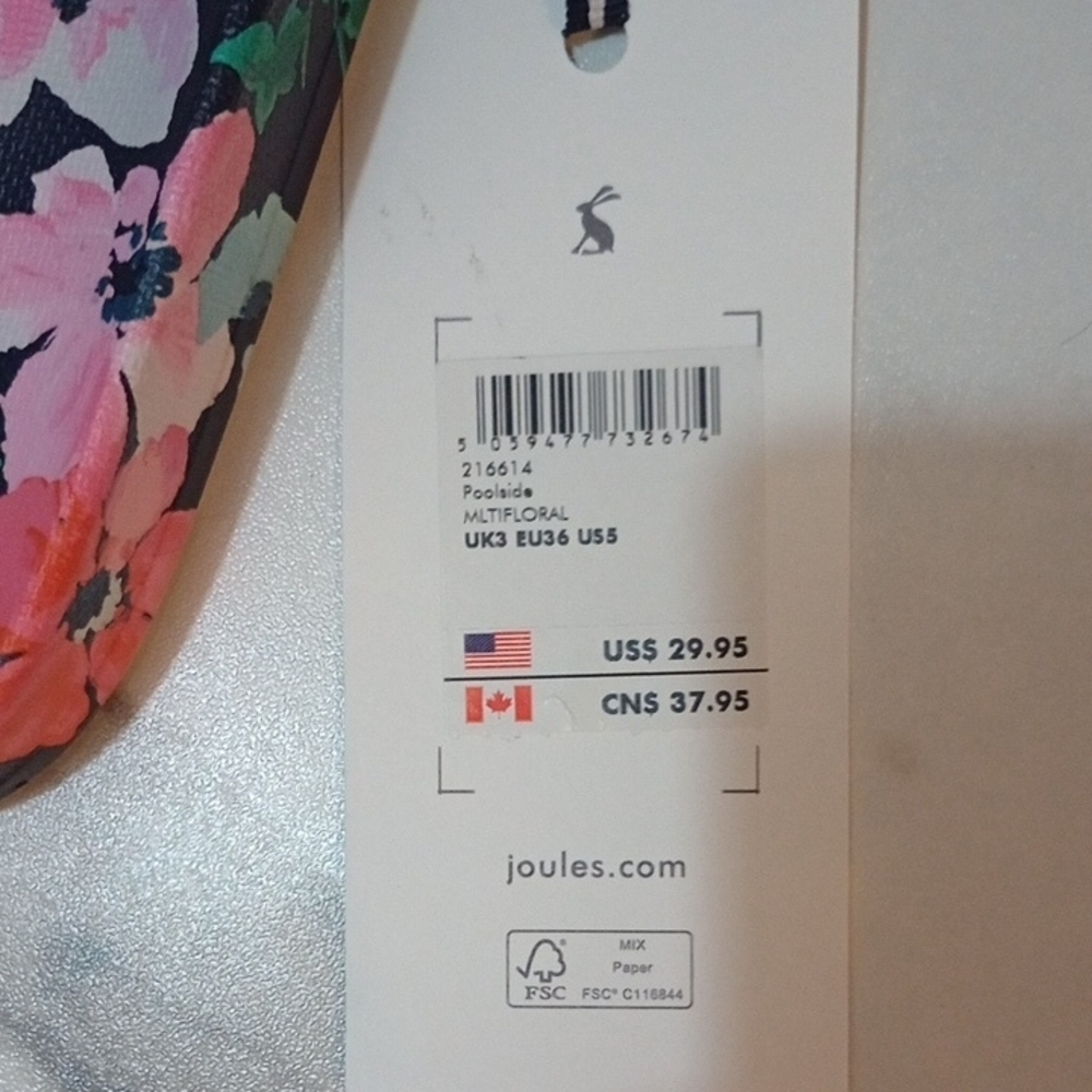 Joules Pink and Yellow Floral Sandals - Picture 3 of 6